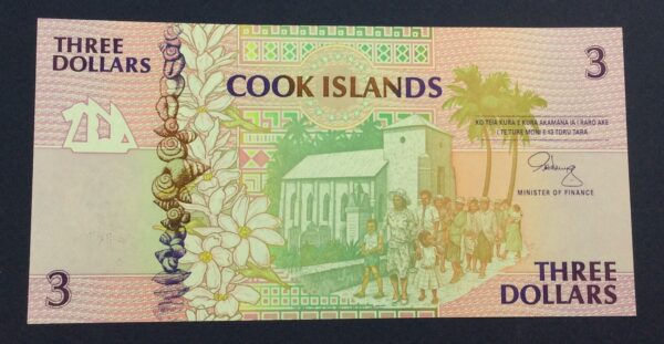 Cook Islands 3 Dollars 1992 UNC GBA19 - Image 2