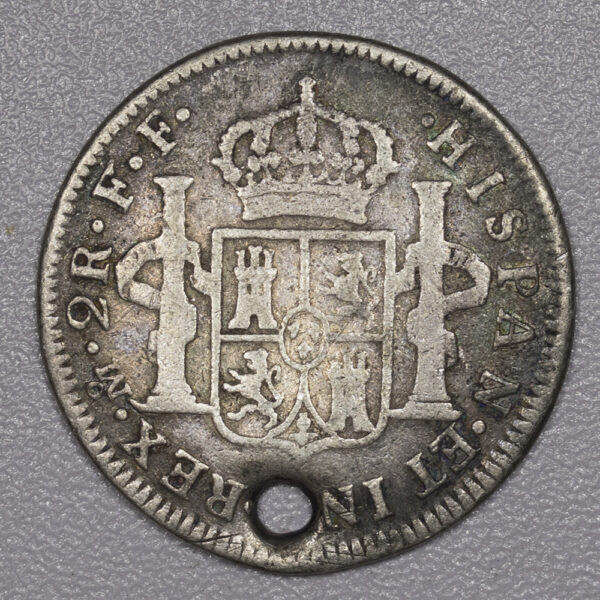 Carlos III Spain 2 Reales Silver with hole (Probably 1779) PG31 - Image 2