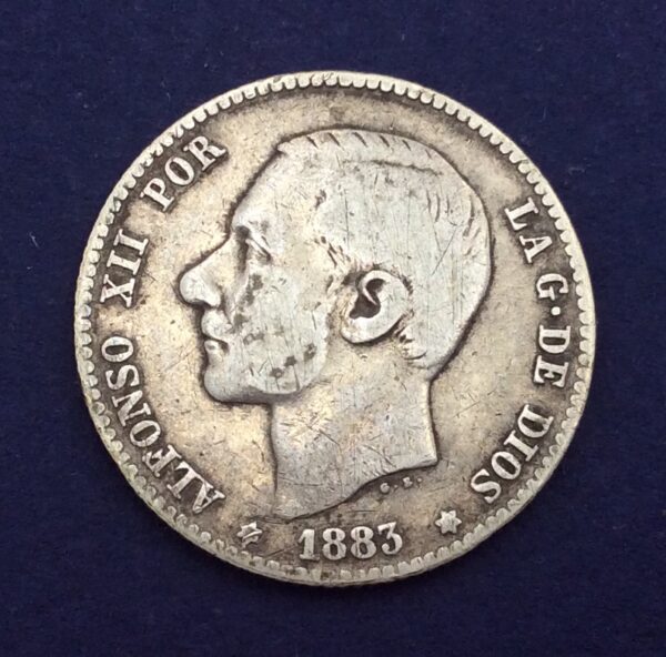 Spain 1 Peseta 1883 GCA10