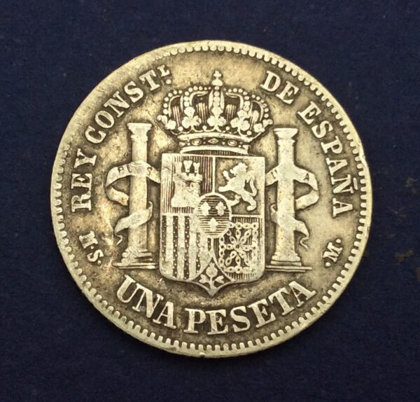Spain 1 Peseta 1883 GCA10 - Image 2