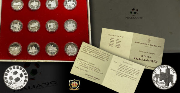 Italy (Italia 1990 World Cup) Rare 12 Silver coin set PGC