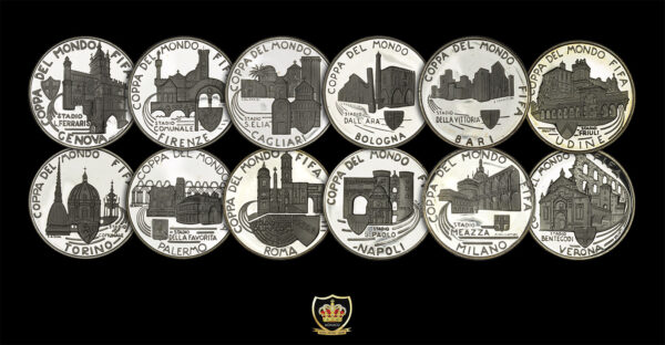 Italy (Italia 1990 World Cup) Rare 12 Silver coin set PGC - Image 2