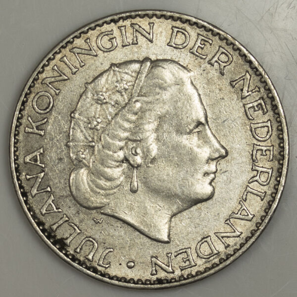 1956 1 Gulden Juliana Netherlands Silver UNC PGC - Image 2