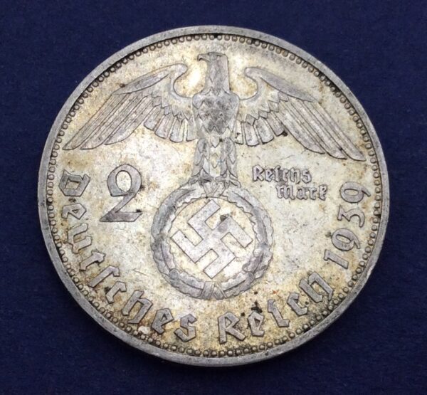 Germany 2 ReichsMark 1939 Silver Coin GC326 - Image 2