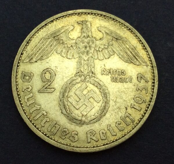 Germany 2 ReichsMark 1937 Silver Coin GC327 - Image 2