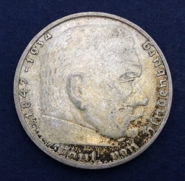 Germany 2 ReichsMark 1937 F Silver Coin GC328
