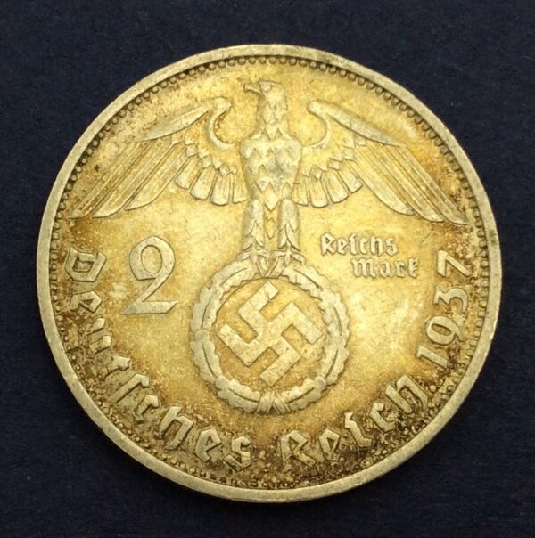Germany 2 ReichsMark 1937 F Silver Coin GC328 - Image 2