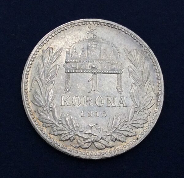 Hungary 1 Korona 1916 Silver Coin GC341 - Image 2