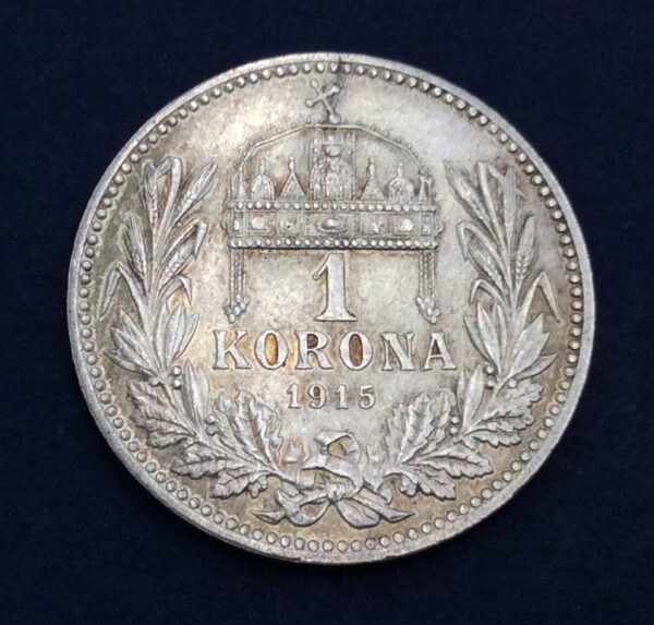 Hungary 1 Korona 1915 Silver Coin GC342 - Image 2
