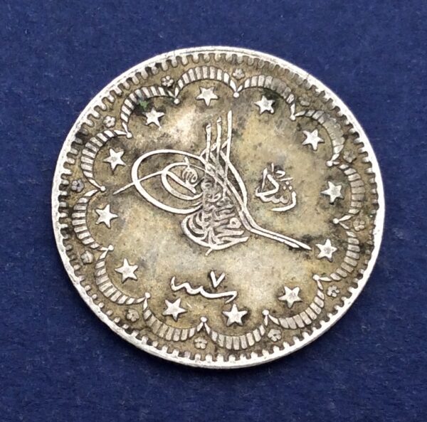 Turkey 10 Kurus Mehmed V 1327 (1915) Silver Coin GC346