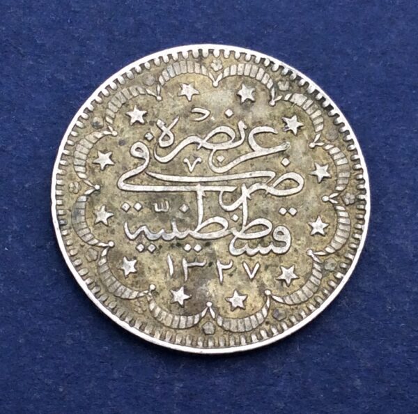 Turkey 10 Kurus Mehmed V 1327 (1915) Silver Coin GC346 - Image 2