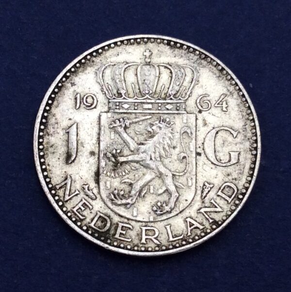 Netherlands 1 Gulden 1964 Silver Coin GC347 - Image 2