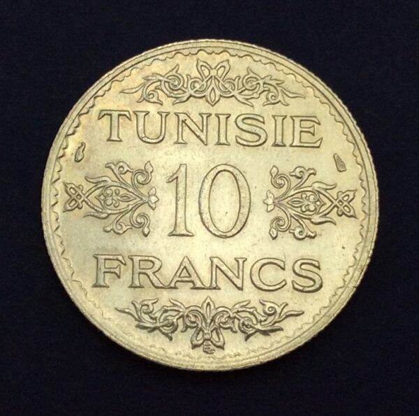 Tunisia 10 Francs 1353 (1935) Silver Coin GC350