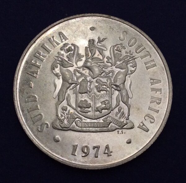 South Africa 1 Rand 1974 Silver Coin GC361 - Image 2