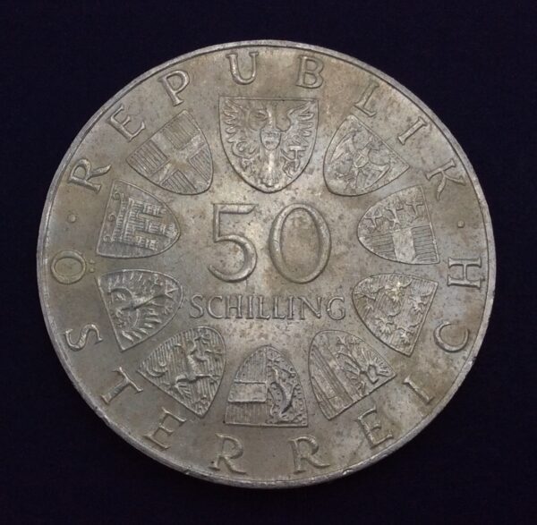 Austria 50 Schilling 1974 Silver Coin GC365 - Image 2