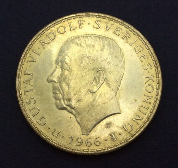 Sweden 5 Kronor 1966 Silver Coin GC369