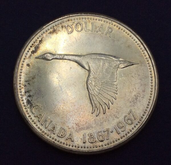 Canada 1 Dollar Elizabeth II 1967 Silver Coin GC371 - Image 2