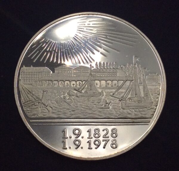 150 Jahre Rheinhafen 1978 Proof Silver Medal GC384 - Image 2
