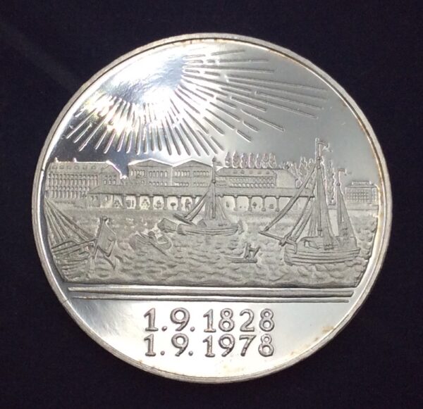 150 Jahre Rheinhafen 1978 Proof Silver Medal GC385 - Image 2