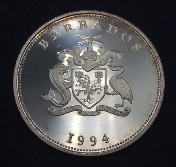 Barbados 1 Dollar 1994 Proof Silver Coin GC386 - Image 2