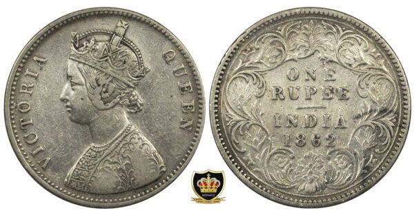 1 Rupee India 1862 Silver PGC67
