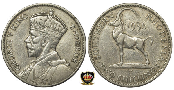 1936 Southern Rhodesia 2 Shillings PGC73
