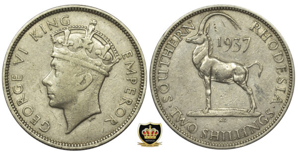 1937 Southern Rhodesia 2 Shillings PGC75