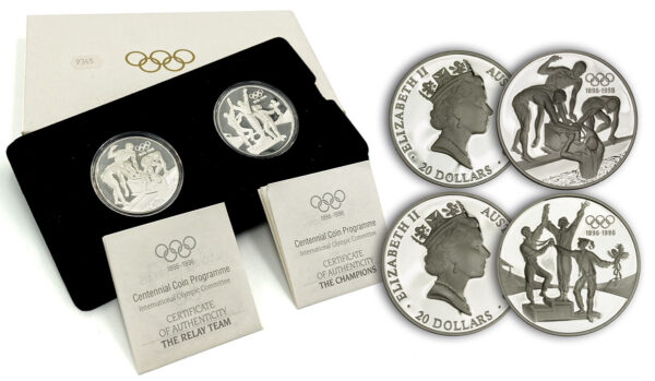Australian Silver Proof 20 Dollars "Olympic medalists" 1993 PGC88