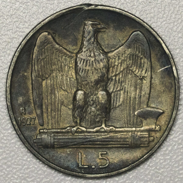 1927 5 Lire Italy (nicely toned) PGC94 - Image 2