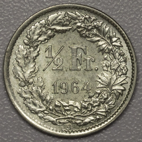 1964 Half Franc Switzerland UNC PGC93