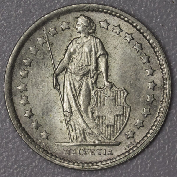 1964 Half Franc Switzerland UNC PGC93 - Image 2