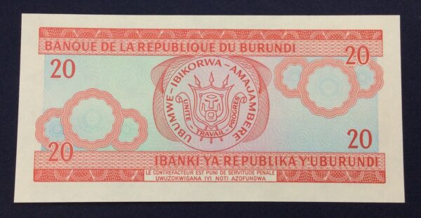 Burundi 20 Francs 2005 GB665 - Image 2