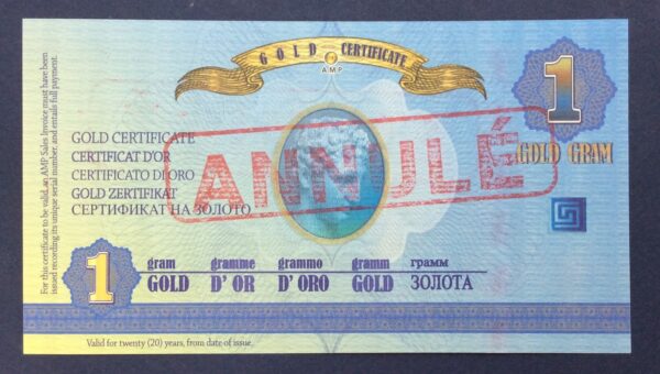 Gold Certificate 1 Gram Gold 2011 GB724 - Image 2