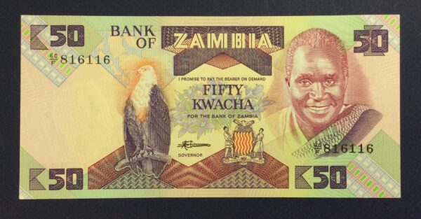 Zambia 50 Kwacha 1986 UNC GB832