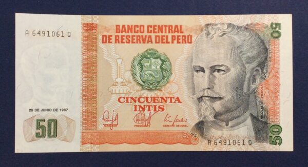 Peru 50 Intis 1987 UNC GB844