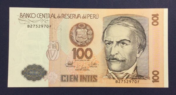 Peru 100 Intis 1987 UNC GB845