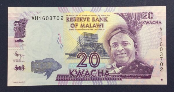 Malawi 20 Kwacha 2012 UNC GB851