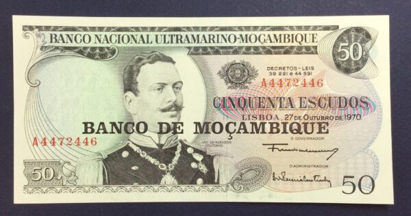 Mozambique 50 Escudos 1976 (Banco de Moçambique Overprint) UNC GB856