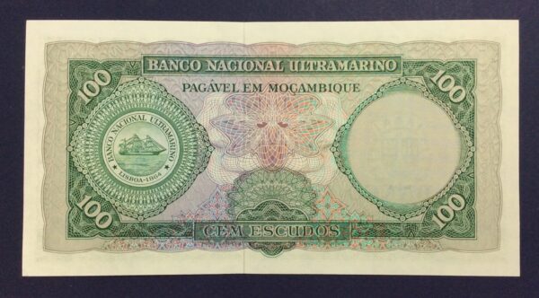 Mozambique 100 Escudos 1976 (Banco de Moçambique Overprint) UNC GB857 - Image 2