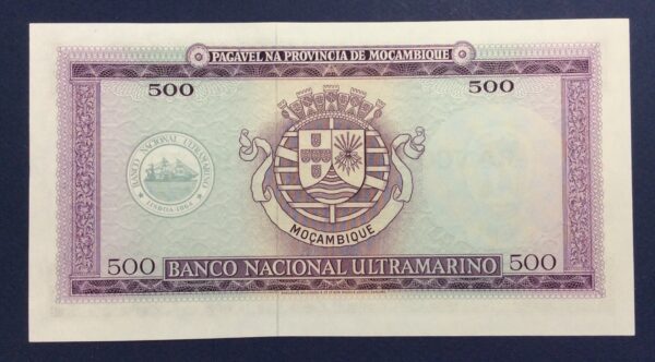 Mozambique 500 Escudos 1976 (Banco de Moçambique Overprint) UNC GB858 - Image 2