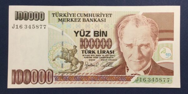 Turkey 100000 Lira (1996-1999) UNC GB860