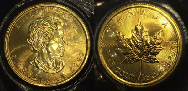 Canadian 1/2 Oz Gold 20 Dollars "Maple Leaf BU" 2022 Elizabeth II