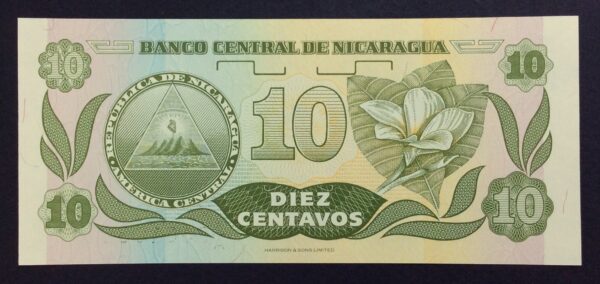 Nicaragua 10 Centavos 1991 UNC GB867 - Image 2
