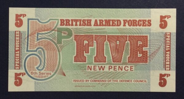 United Kingdom 5 New Pence 1972 - British Armed Forces 6th Series UNC GB909