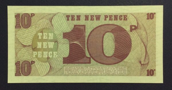 United Kingdom 10 New Pence 1972 - British Armed Forces 6th Series UNC GB910 - Image 2