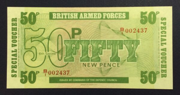United Kingdom 50 New Pence 1972 - British Armed Forces 6th Series UNC GB911