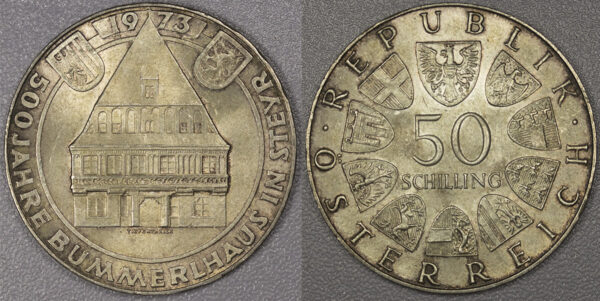 1973 50 Schilling Austria Silver UNC PGC105