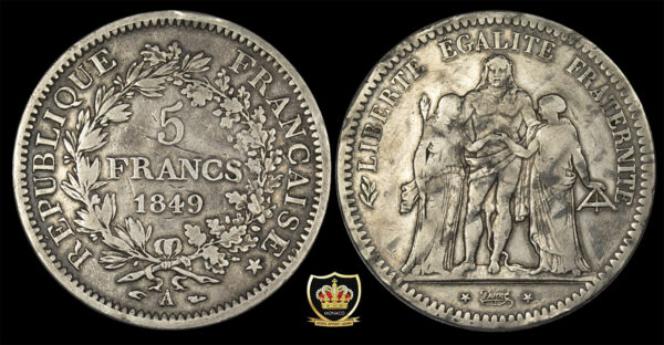 FRANCE - Hercules 5 Francs 1849 Silver PGC117