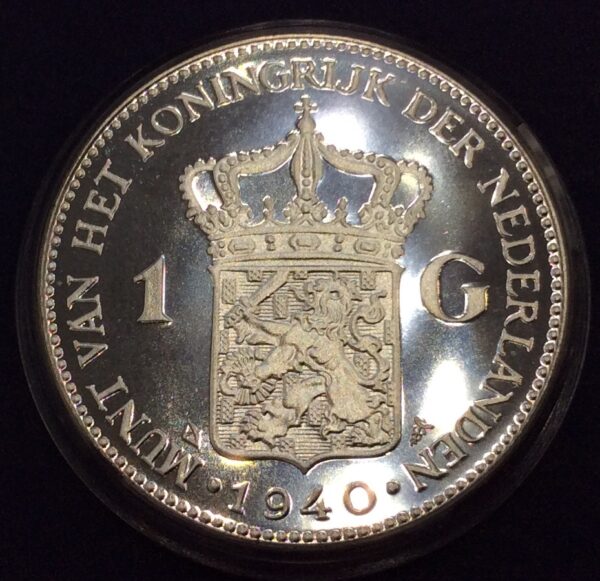 Netherlands Fantasy 1 Gulden 1940 (2015) (Wilhelmina in London) Silver Proof GC489 - Image 2