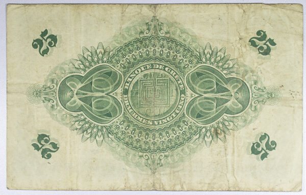Τράπεζα Κρήτης 25 Δραχμές 1915 PGB A007 237978 - Image 2